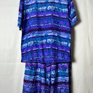 Vintage Carole Little 100% Silk Two Piece‎ Set size 8 Medium